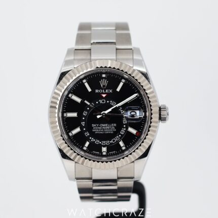 ROLEX SKY-DWELLER BLACK DIAL 42MM 326934 STAINLESS STEEL
