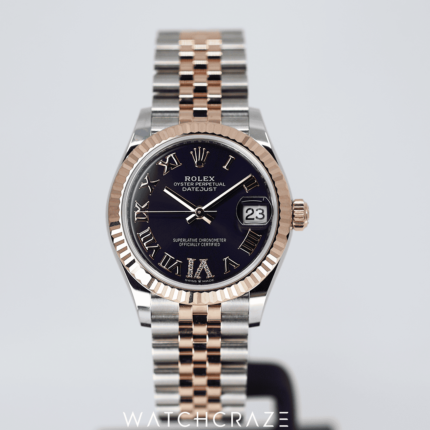 ROLEX LADY-DATEJUST PURPLE AUBERGINE DIAL EVEROSE & OYSTERSTEEL DIAMOND MARKERS 31mm 278271